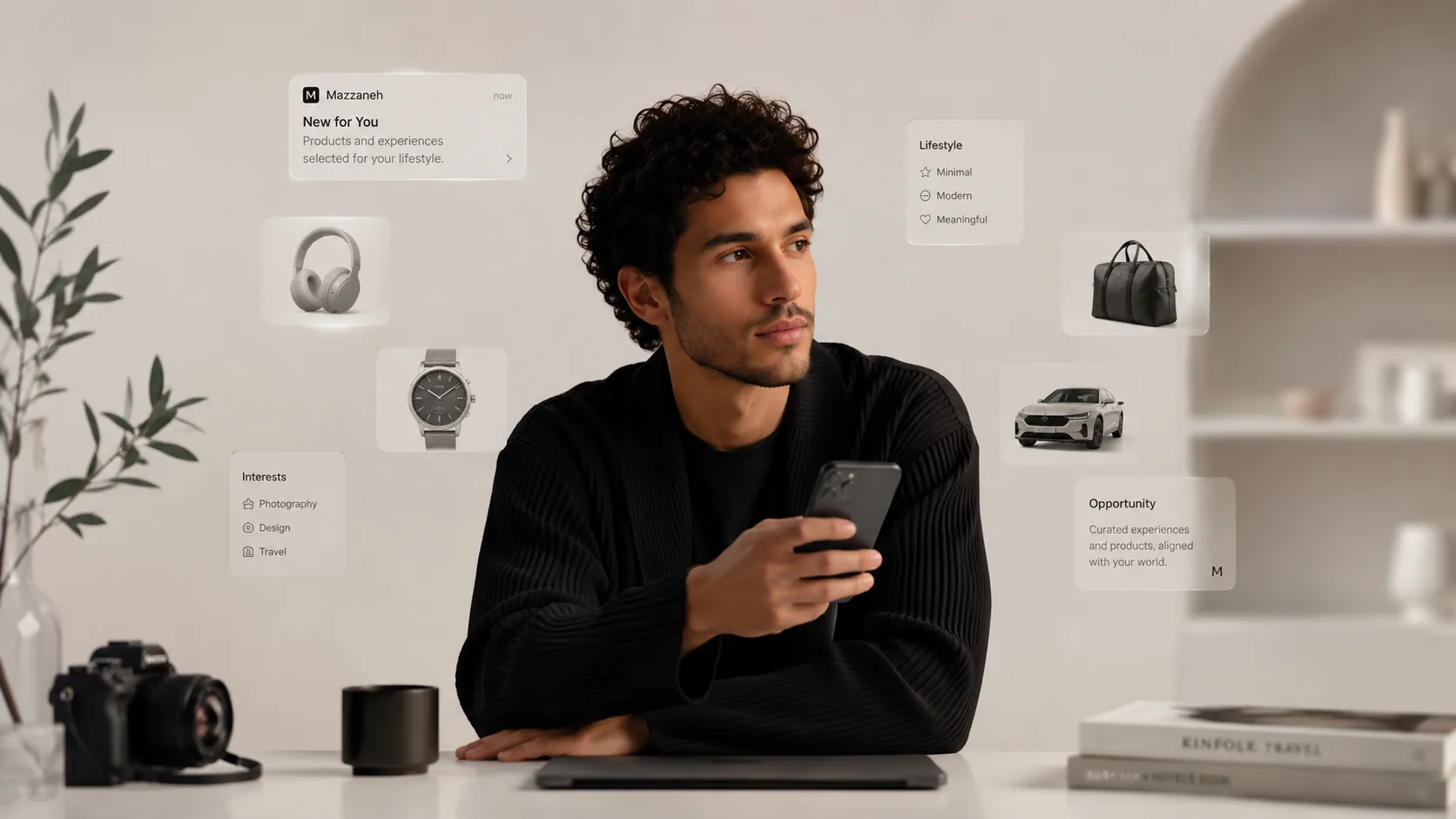 Curated human context and lifestyle scene