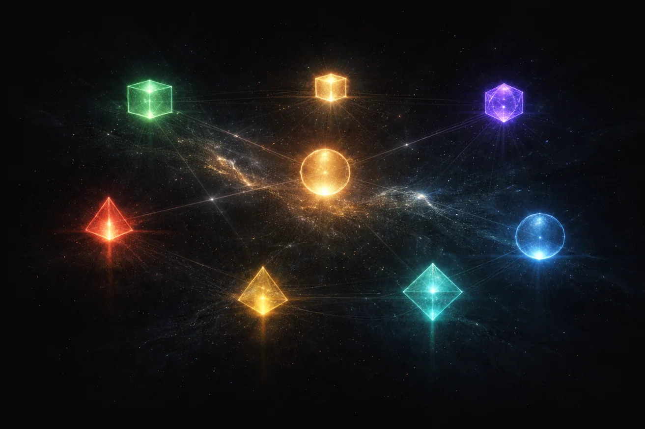Mapped portfolio and provenance network illustration