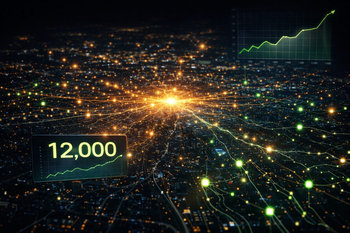 Network Growth — 12,000 businesses connected