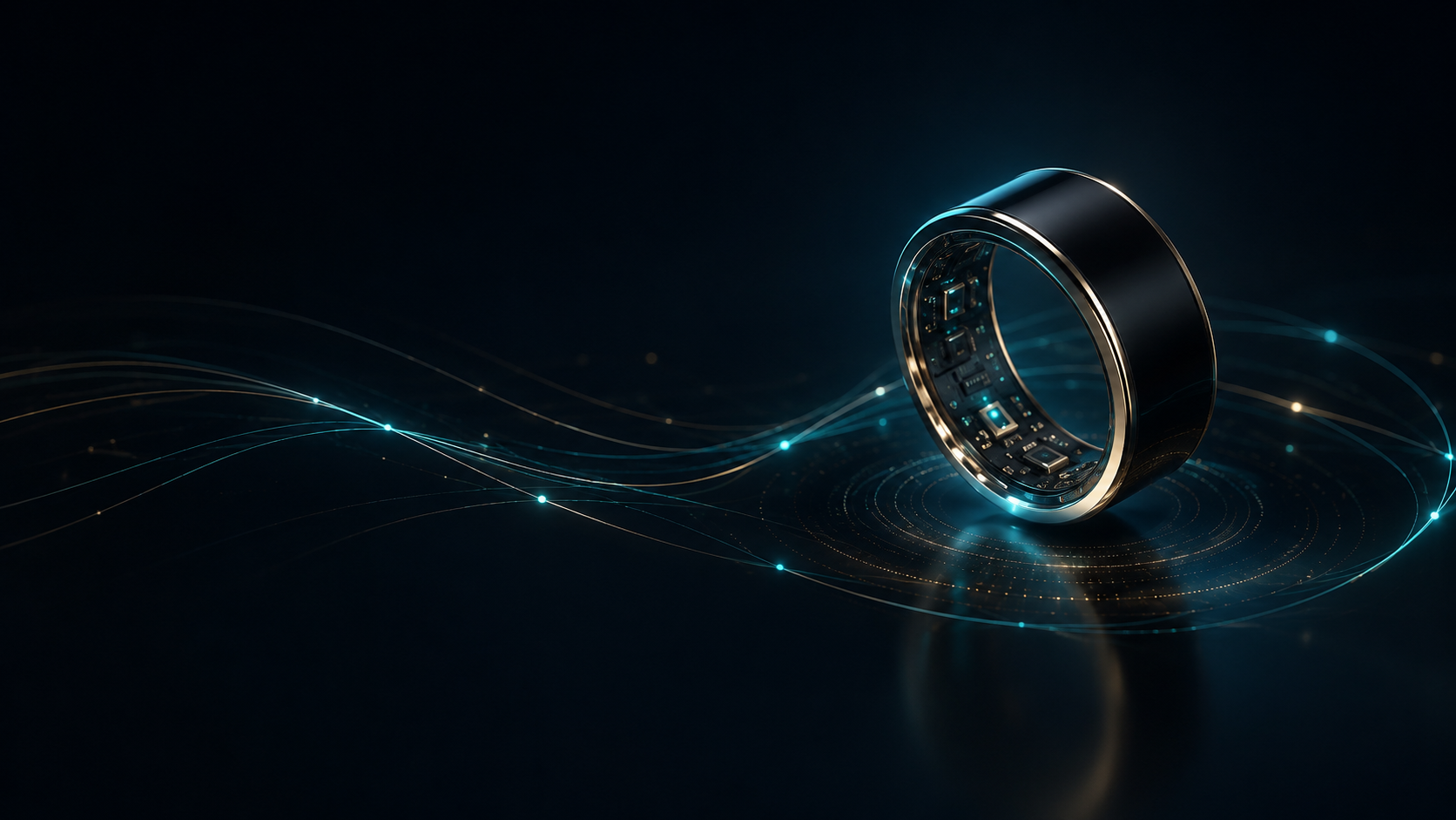 Minimal Zoyan hero convergence visual with a luminous smart ring and human-facing intelligence network.